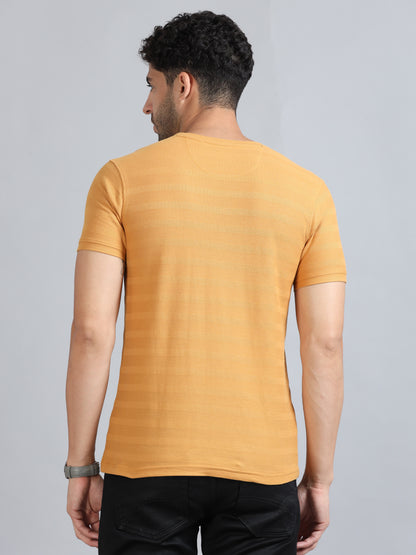 Mens Premium SIGNATURE JACQUARD ROUNDNECKS - BUTTERSCOTCH  TK738
