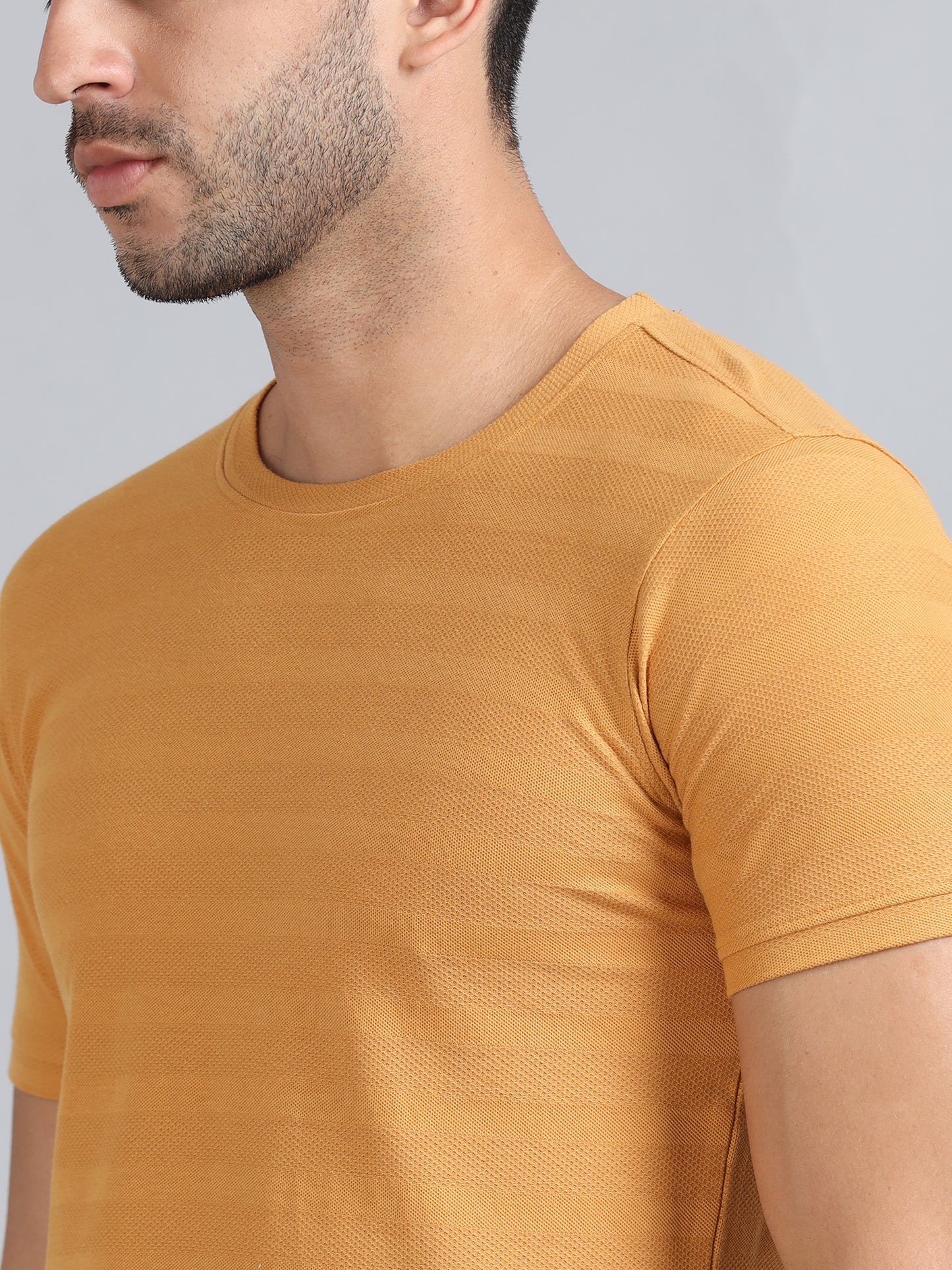 Mens Premium SIGNATURE JACQUARD ROUNDNECKS - BUTTERSCOTCH  TK738