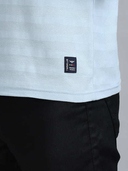 Mens Premium SIGNATURE JACQUARD ROUNDNECKS - RIPPLE BLUE TK738