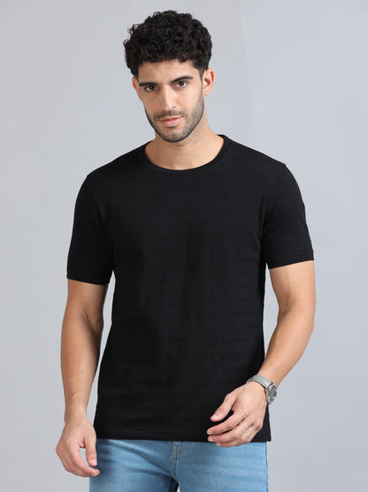 Mens Premium SIGNATURE JACQUARD ROUNDNECKS - STARK BLACK TK738