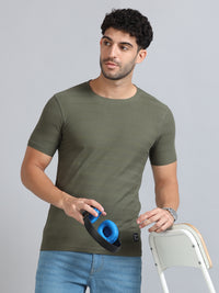 Mens Premium SIGNATURE JACQUARD ROUNDNECKS - FERN OLIVE TK738