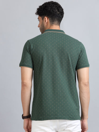 Mens Premium AOP Polo Tees - Green TK736