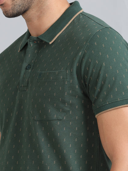 Mens Premium AOP Polo Tees - Green TK736