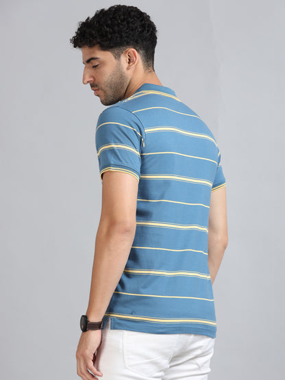 Mens Premium STRIPER POLO - TRUE BLUE TK737