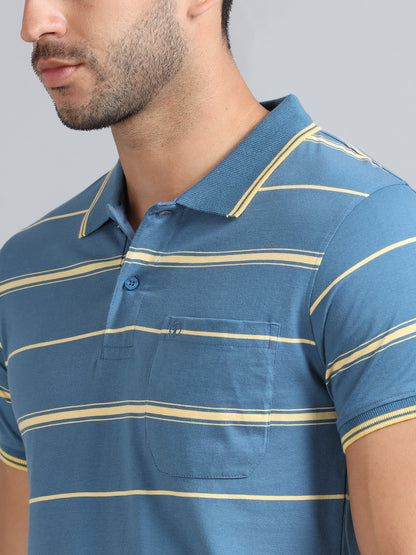 Mens Premium STRIPER POLO - TRUE BLUE TK737