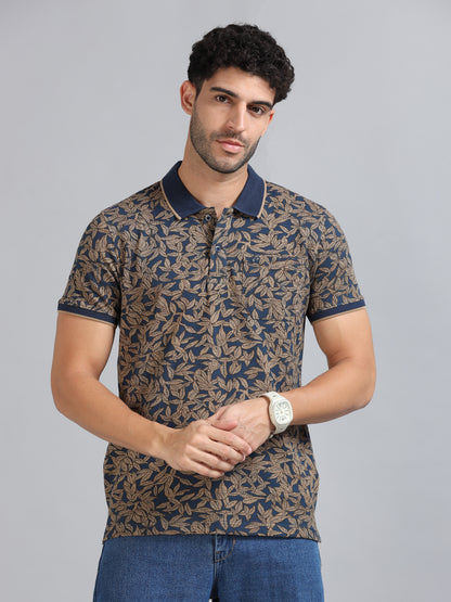 Mens Premium AOP Polo Tees - PRUSSIAN BLUE  TK736