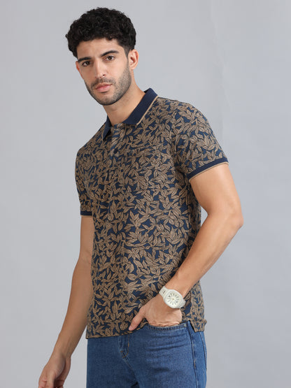 Mens Premium AOP Polo Tees - PRUSSIAN BLUE  TK736