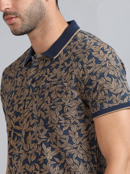 Mens Premium AOP Polo Tees - PRUSSIAN BLUE  TK736