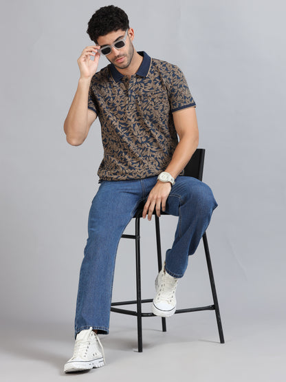 Mens Premium AOP Polo Tees - PRUSSIAN BLUE  TK736