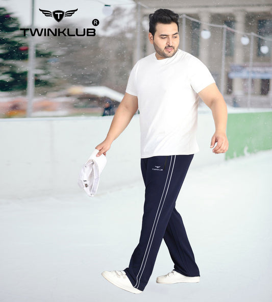 Premium Navy Track pants With side zip pockets Plus TK705P