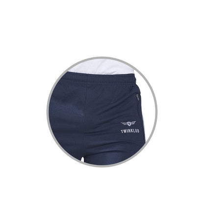 Premium Navy Melange Track pants With side zip pockets TK705