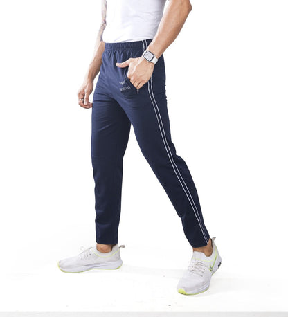 Premium Navy Melange Track pants With side zip pockets TK705